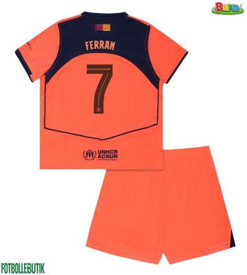 Barcelona Ferran Torres #7 Tredjeställ Barn 2025-26 Kortärmad (+ Korta byxor)